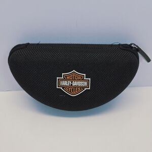 Harley-Davidson Motorcycles Glasses Case Black Semi-Circle Pouch Zipper